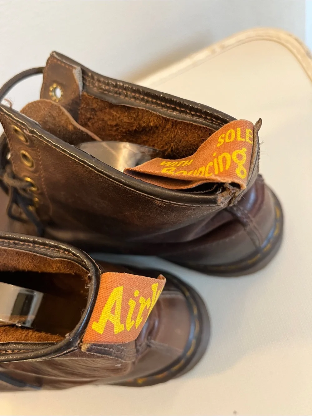 Vintage Dr. Martens Brown 8 Eye Leather Lace-Up Ankle Boots